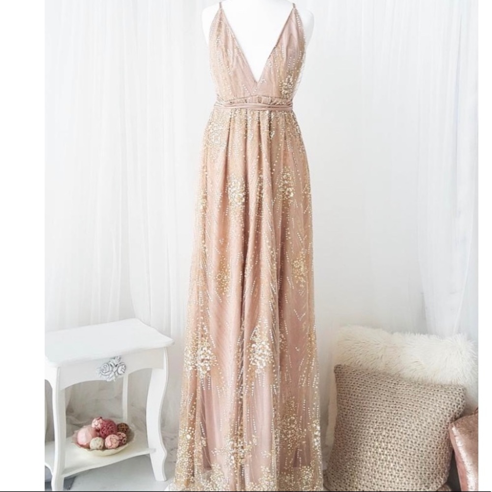 Boho rose gold dress